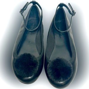 Nordstrom leather Maryjane’s with Pom Pom